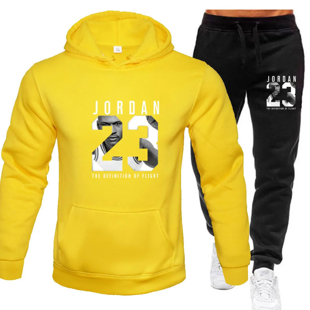 New Men's Sets Spring Autumn Hoodie and Pants 2 Pieces Casual Tracksuit