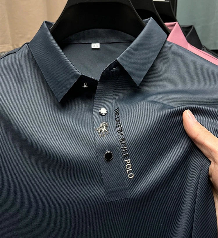 High end brand printed polo T-shirt