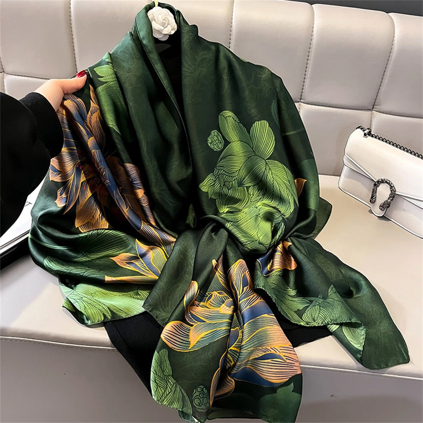 Women Fashion Print Silk Scarf Luxury Brand