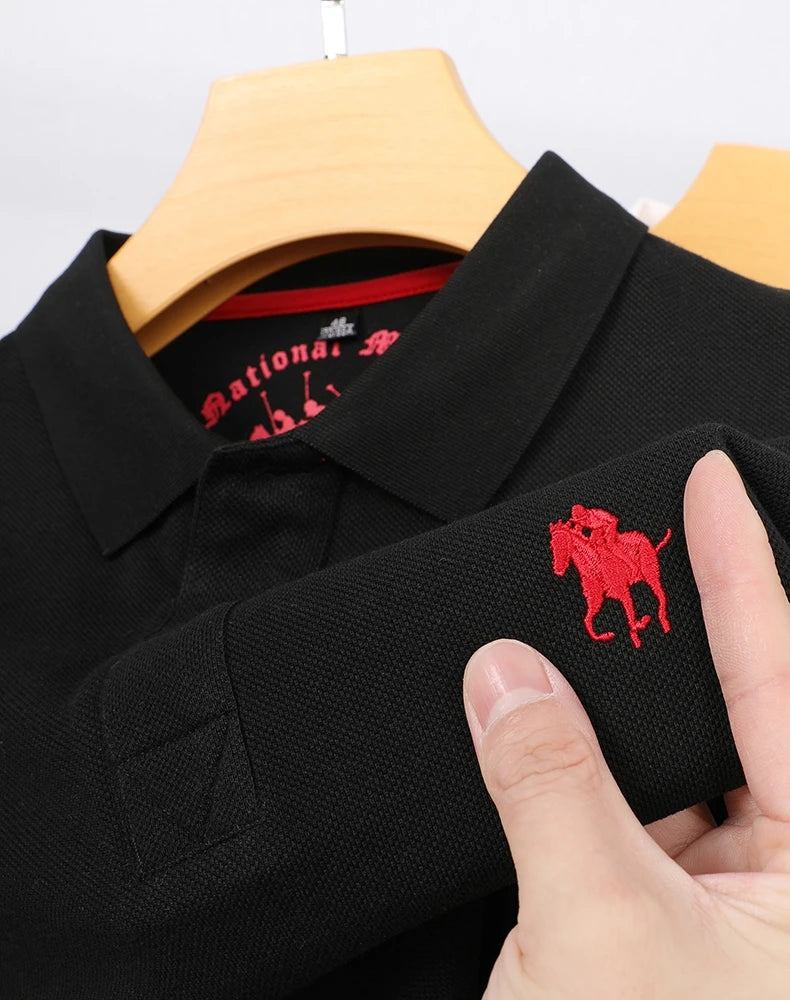 High end 100% cotton polo shirt short sleeve men casual business fashion brand embroidered polo shirt