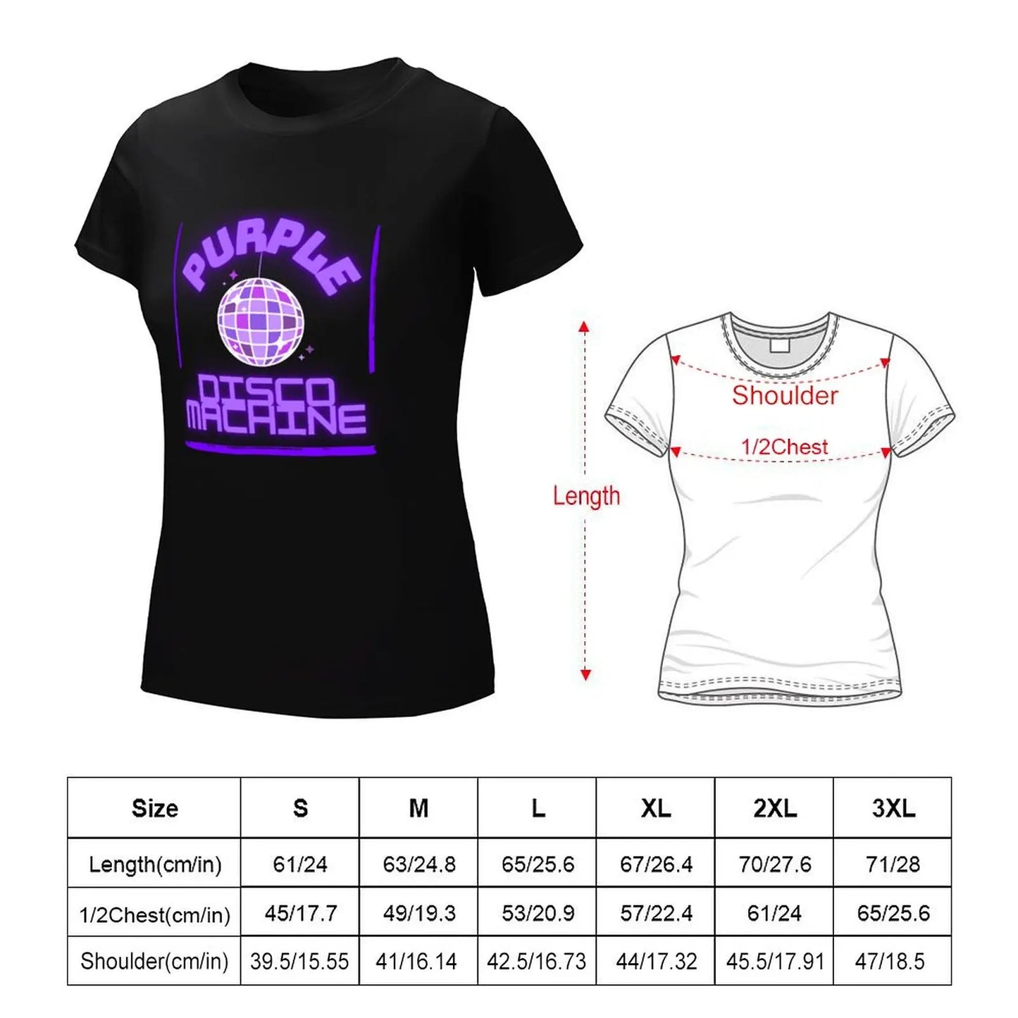 purple disco machine design T-Shirt oversized hippie sports fans t-shirts for Women loose fit