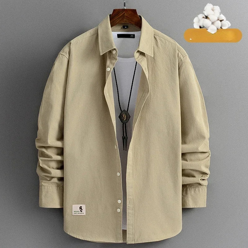 100% Pure Cotton Shirt Jacket Men