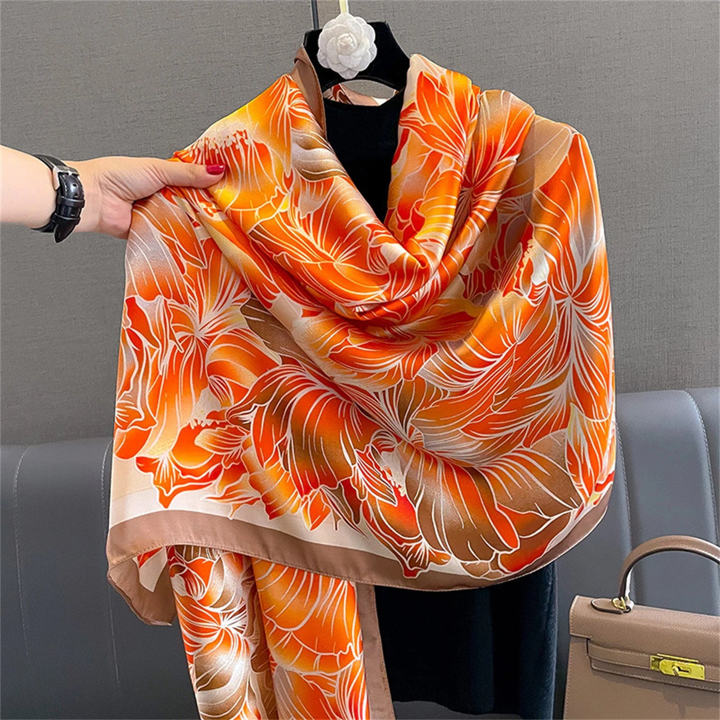 Women Fashion Print Silk Scarf Luxury Brand