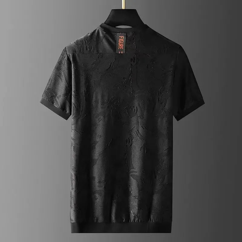 European luxury jacquard camouflage t-shirt