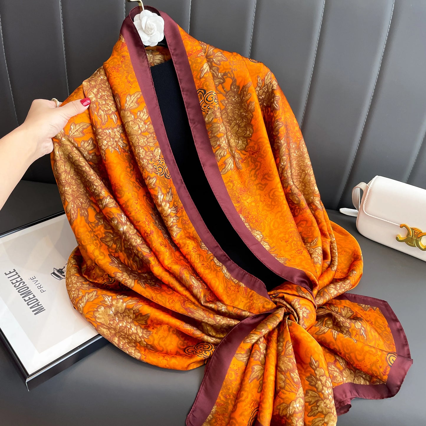 Women Fashion Print Silk Scarf Luxury Brand