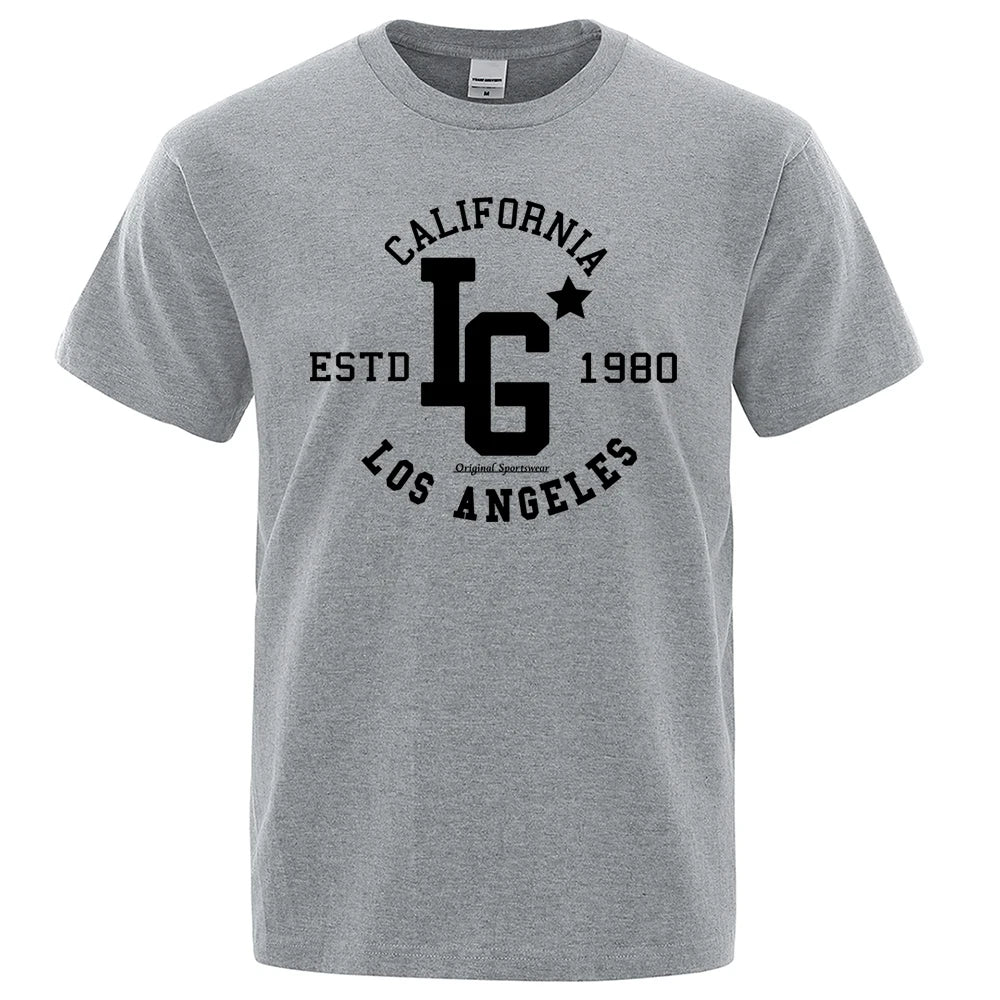 Los Angeles California Estd 1980 Print T Shirts