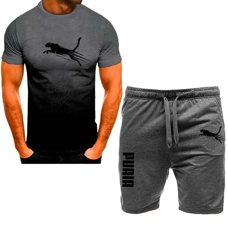 Men's Casual Sports Short sleeve suit, two-piece set