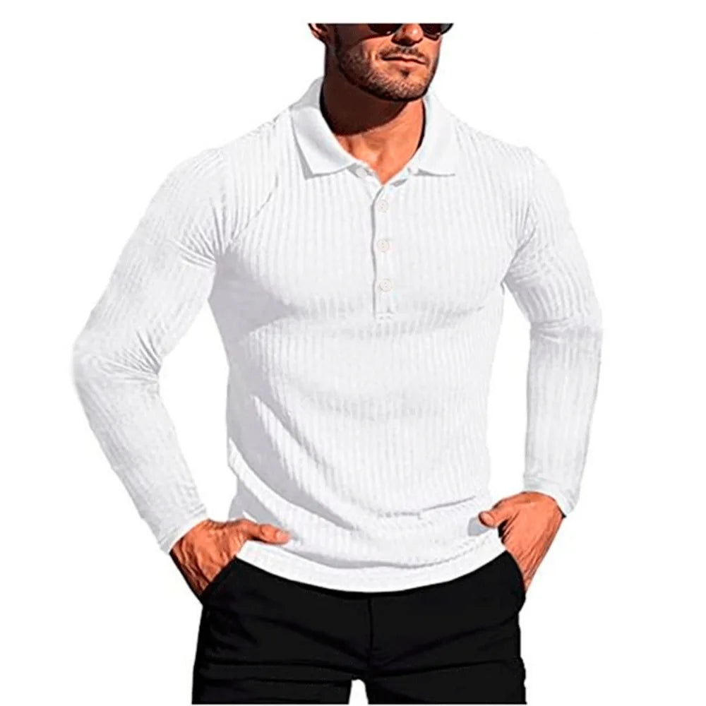 Men's Long Sleeve T-shirt POLO Slim Base Shirt Men