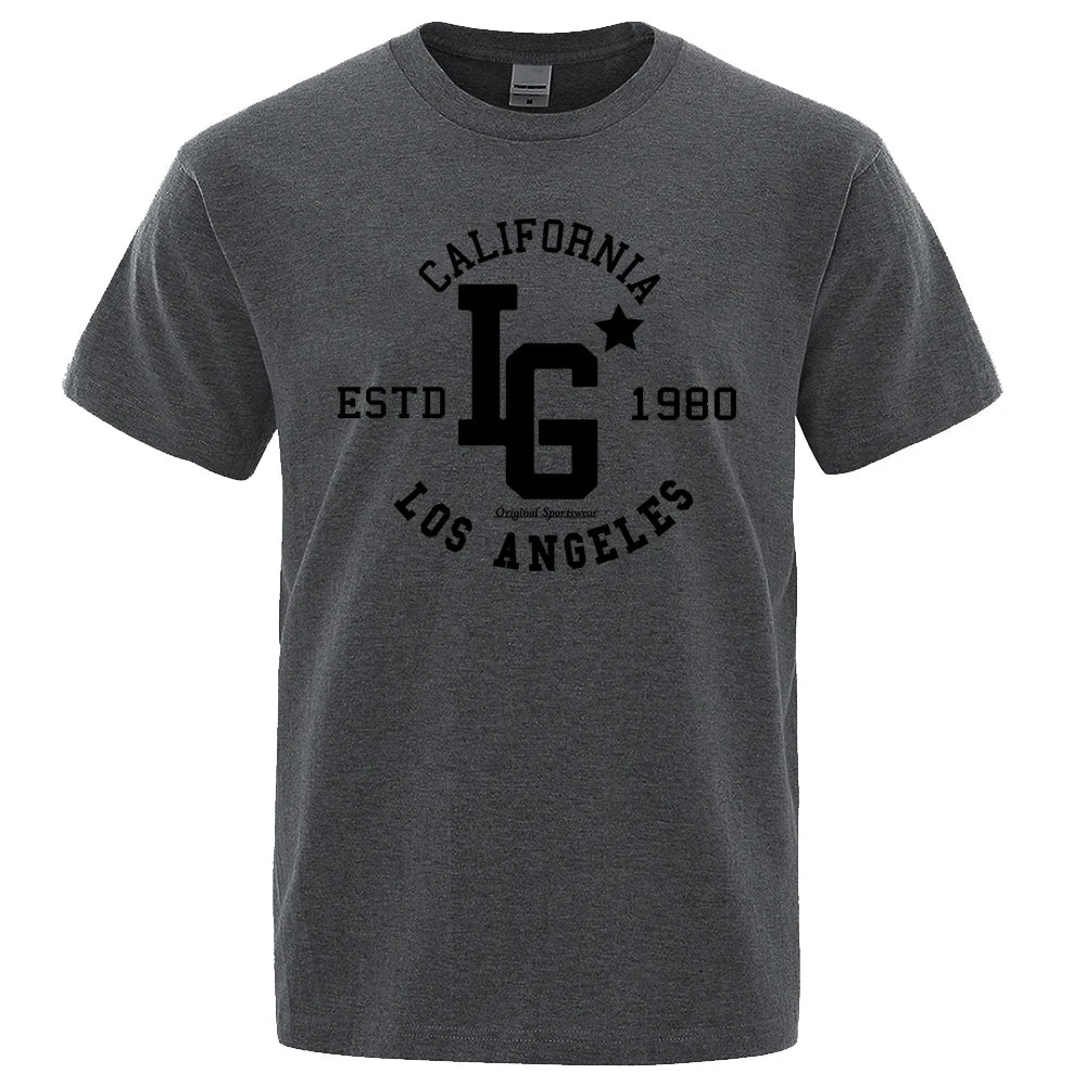 Los Angeles California Estd 1980 Print T Shirts