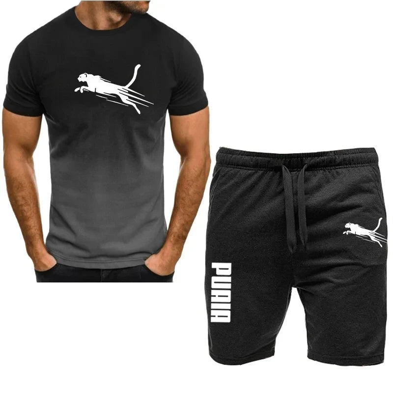 Men's Casual Sports Short sleeve suit, two-piece set