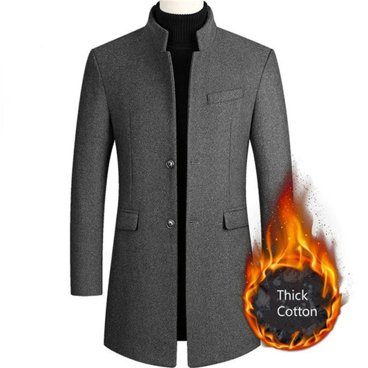 Men Slim Fit Long Sleeve Cardigans Blends Coat Jacket