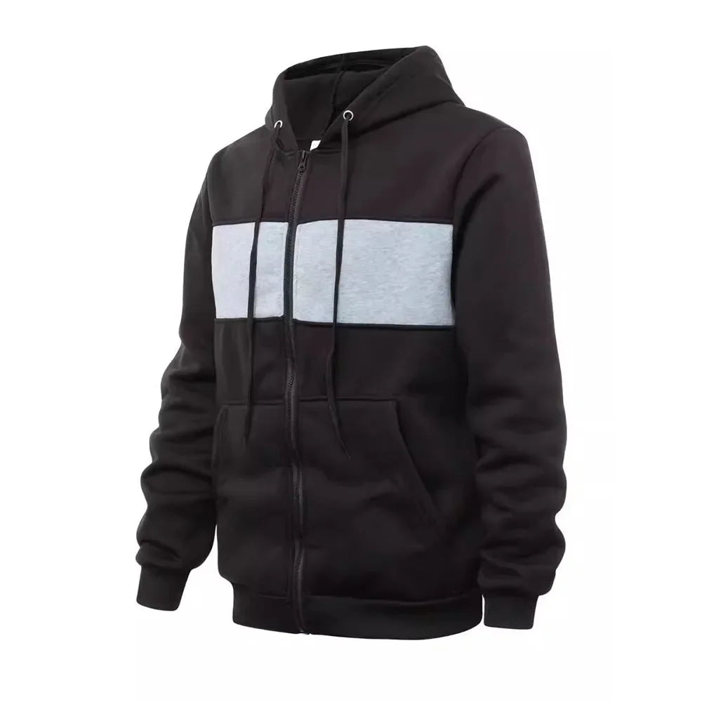 Men's Hoody Cardigan Sweatshirt Color Blocking