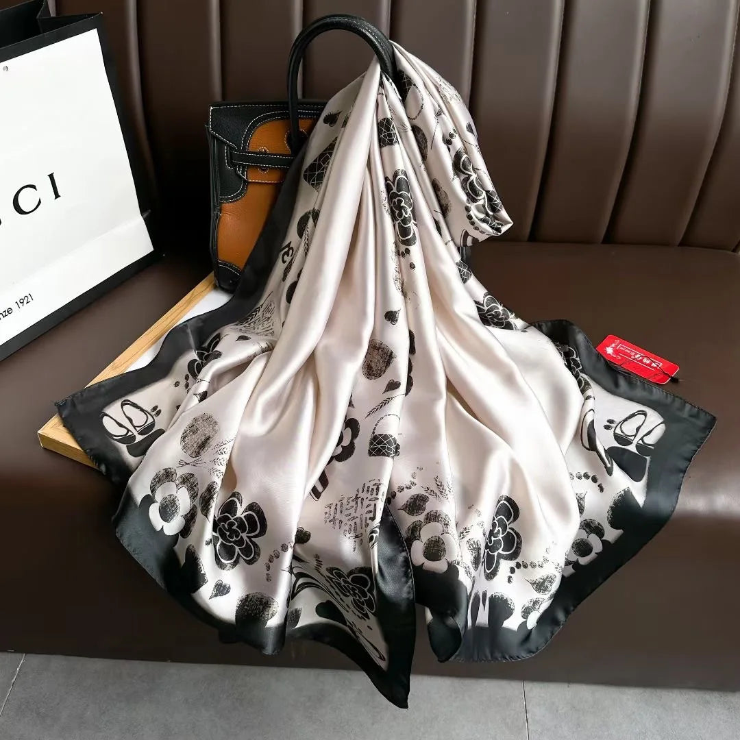 Women Fashion Print Silk Scarf Luxury Brand