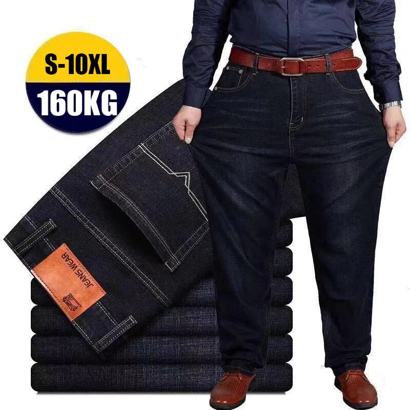 Men Jeans Oversize Black Blue Loose Big Size Jeans For Men