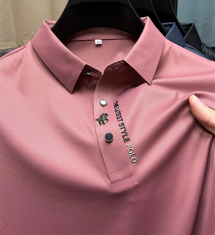 High end brand printed polo T-shirt