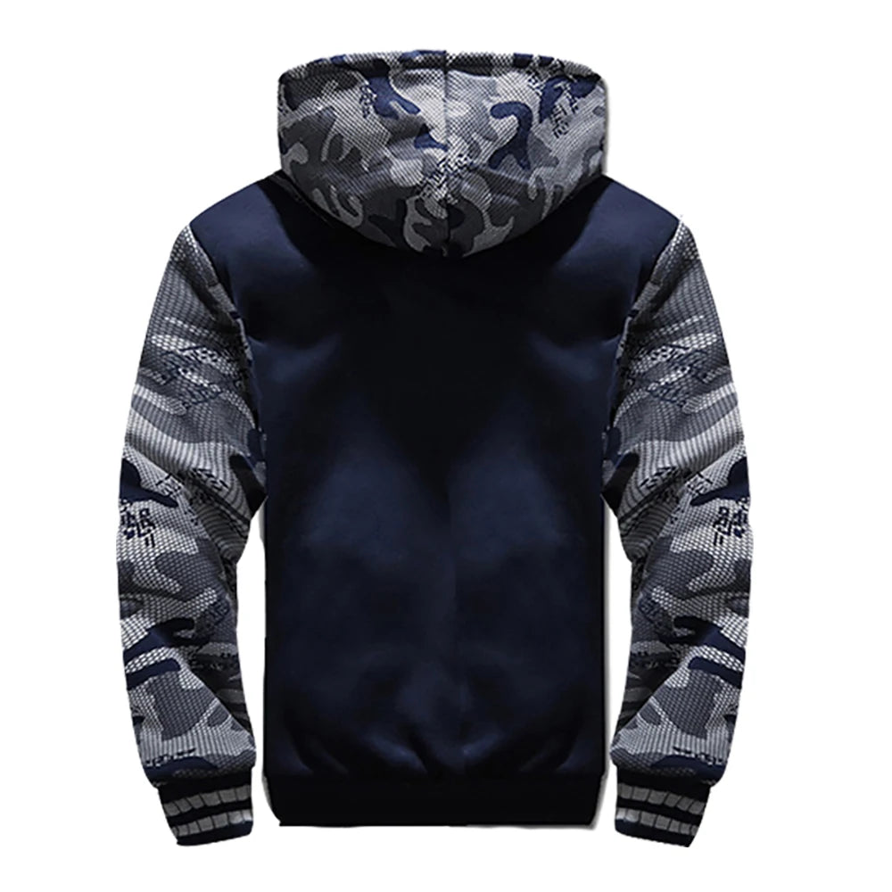 Men's Jacket Camouflage Thicken Winter Jackets for Men Fleece Long Sleeve Coat