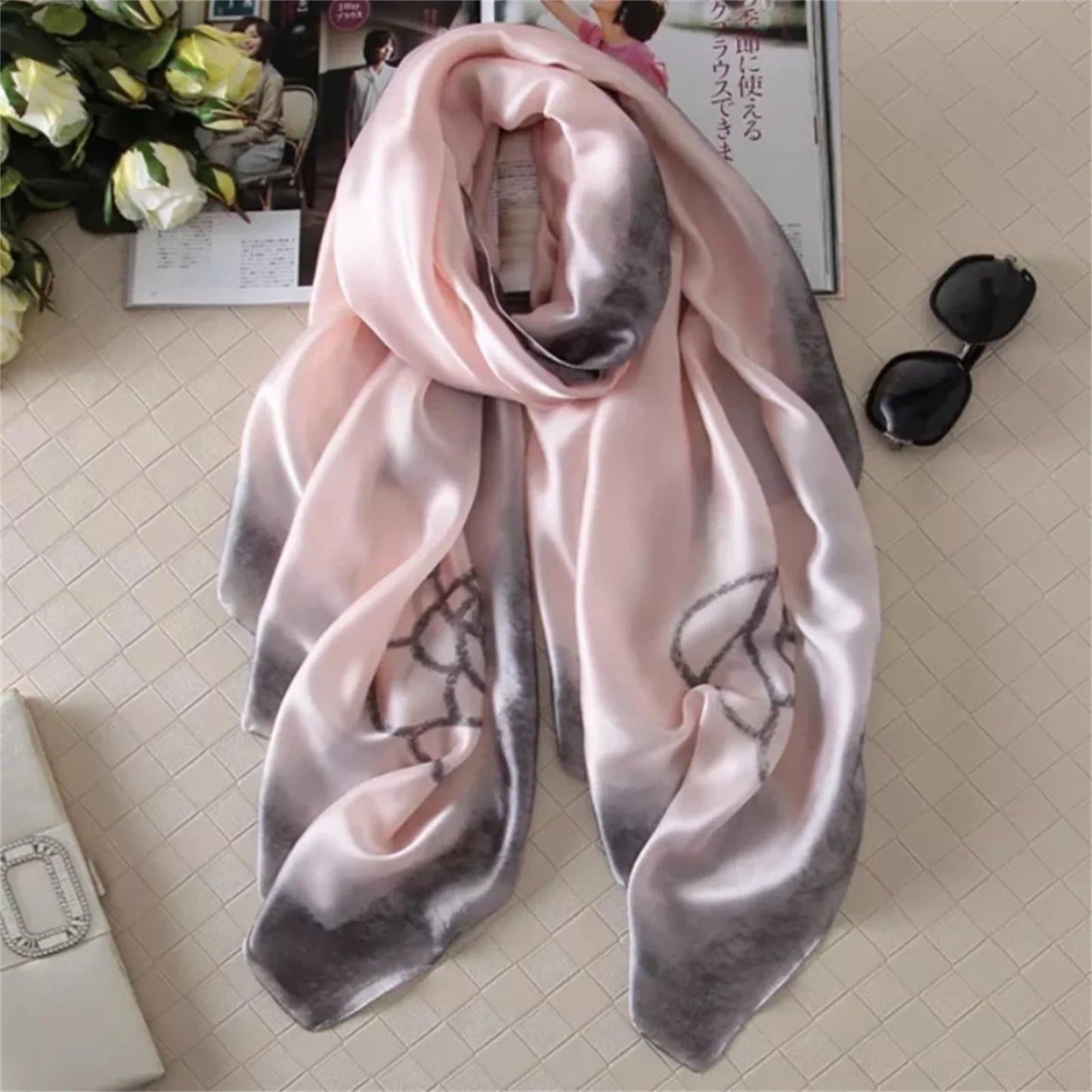 Women Fashion Print Silk Scarf Luxury Brand