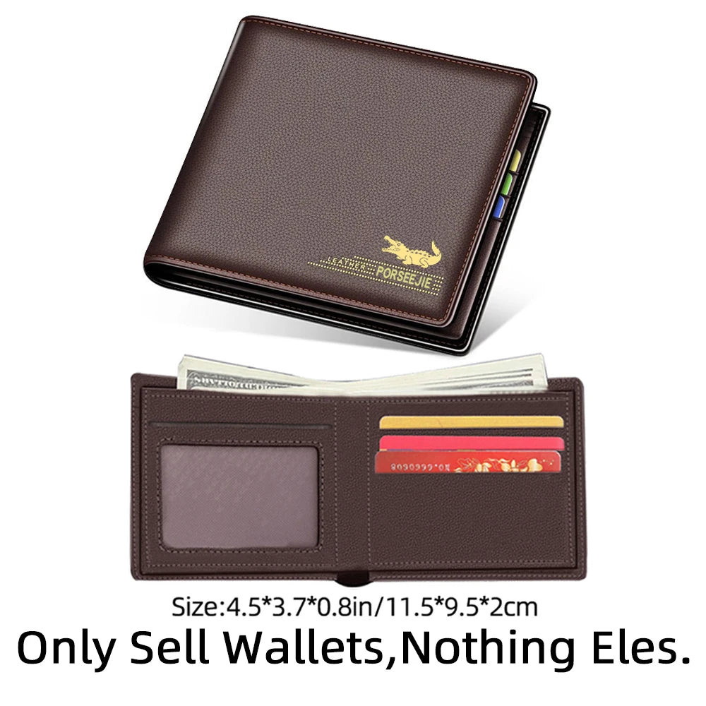 Men Wallet Leather Business Foldable Wallet