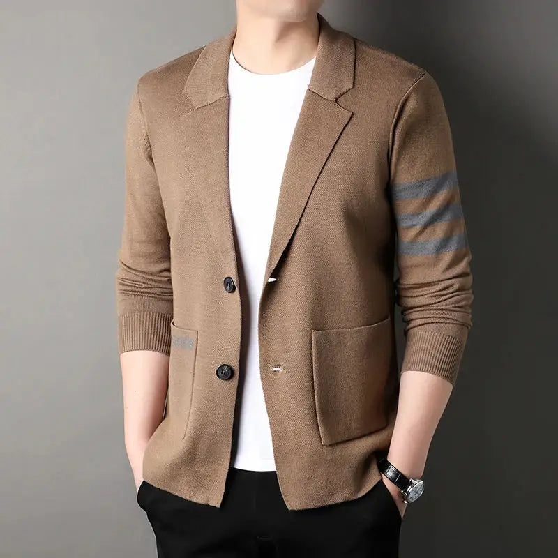 Brand embroidered sweater cardigan men's Spring and Autumn knitted coat