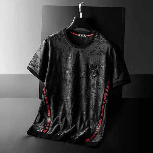 European luxury jacquard camouflage t-shirt