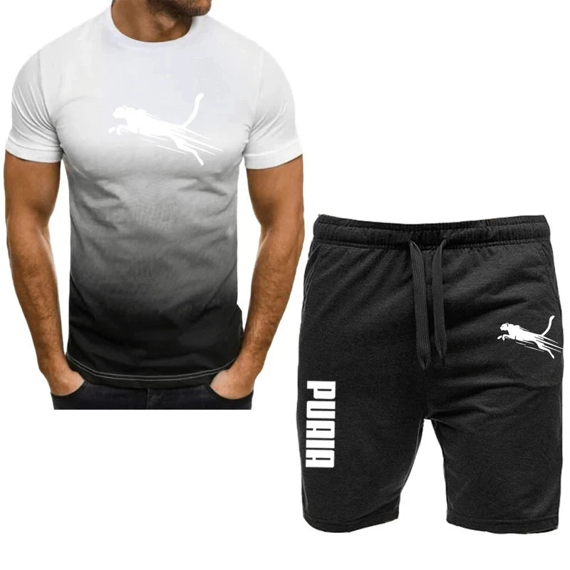 Men's Casual Sports Short sleeve suit, two-piece set