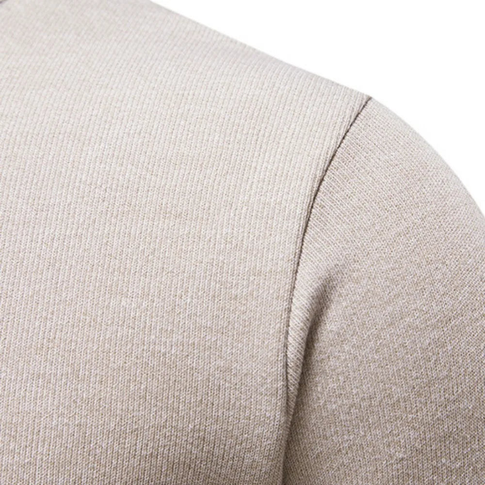 Solid Color Round Neck Knit Sweater Men