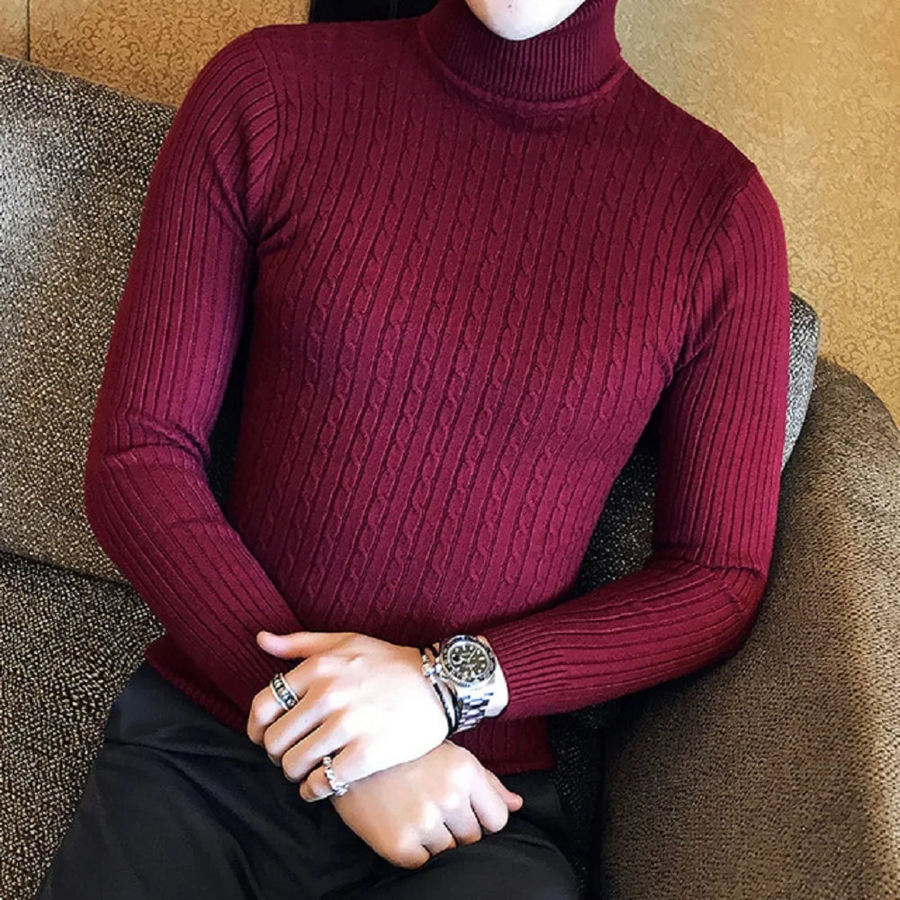 Turtleneck Warm Fashion Solid Color sweater