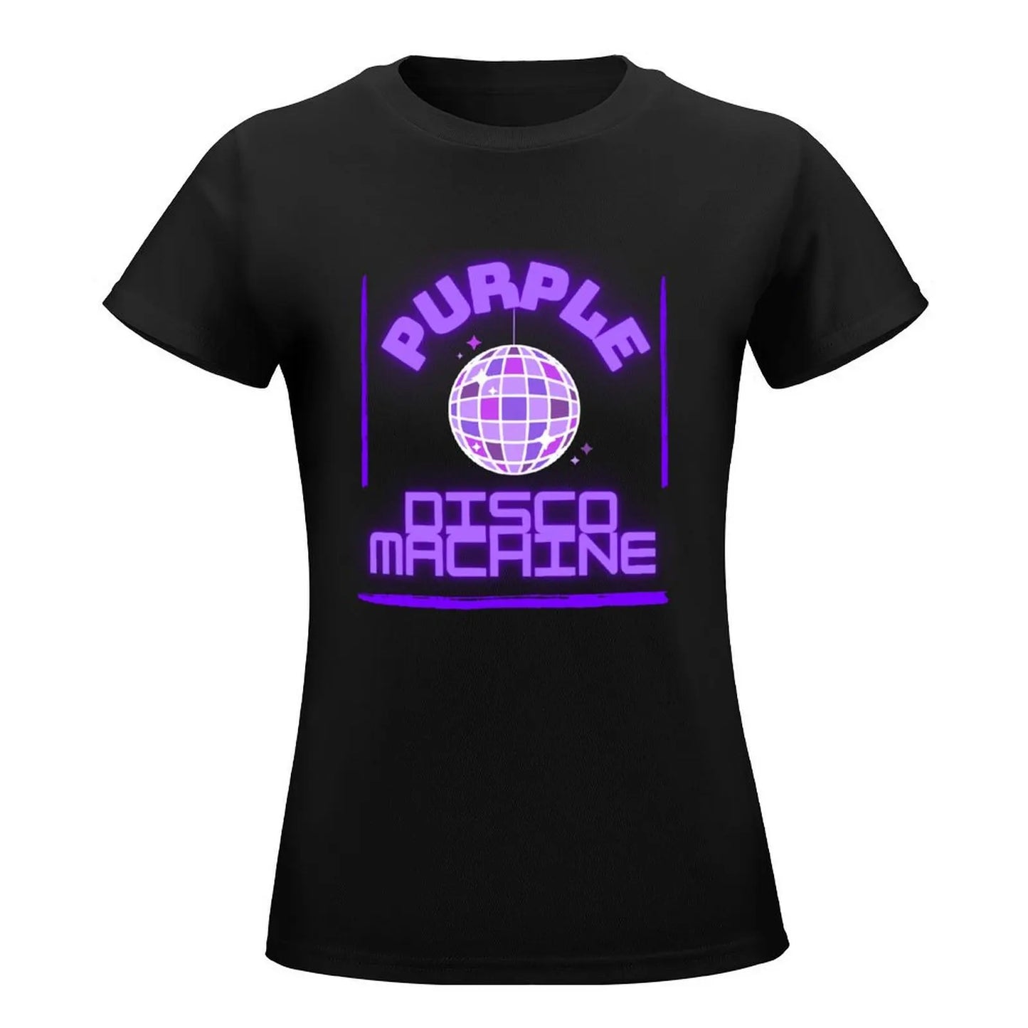 purple disco machine design T-Shirt oversized hippie sports fans t-shirts for Women loose fit