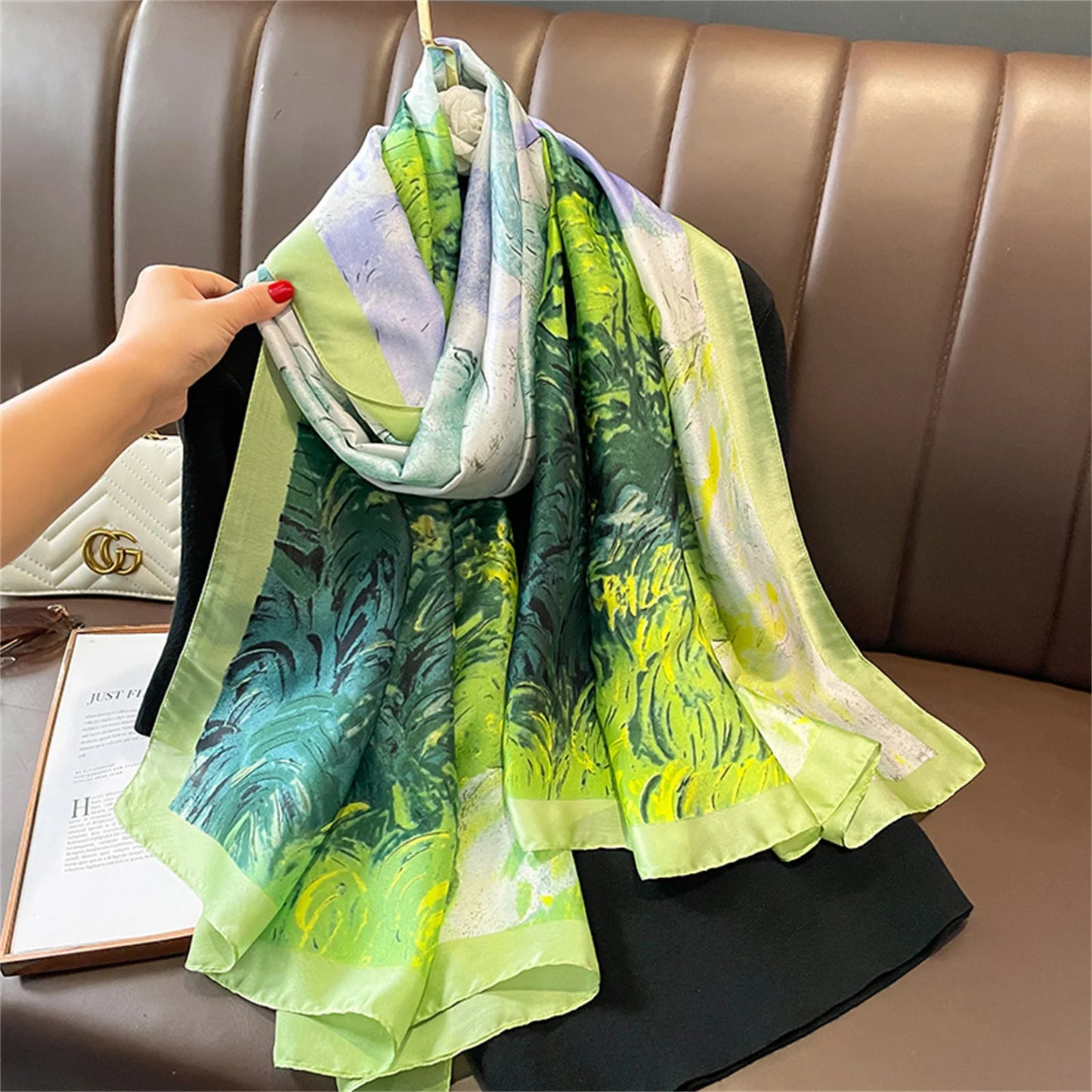 Women Fashion Print Silk Scarf Luxury Brand