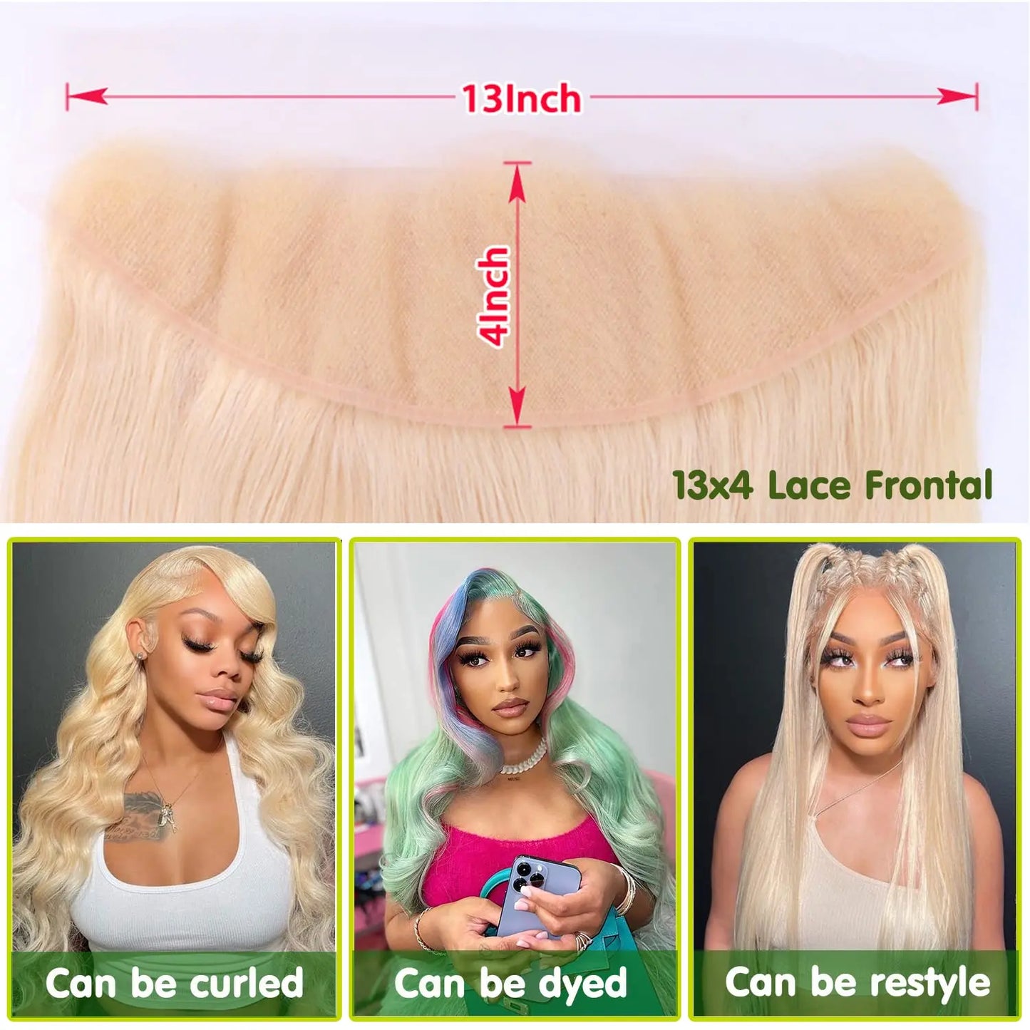 Blonde Frontal Only 13x4 Lace Frontal Closure Ear To Ear 613 Lace Frontal Straight Human Hair 13X4 Transparent Hd Lace Frontal