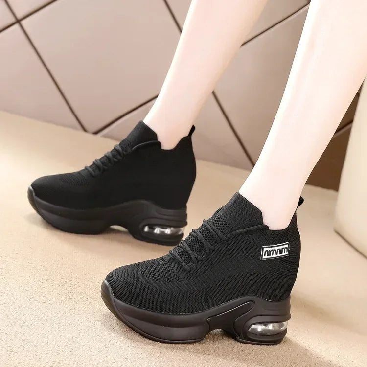 Super Thick Sole High Elevated Sneakers Women  New Mesh Breathable Comfortable Casual Shoes for Women