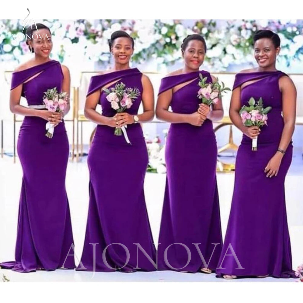 Grape Satin Bridesmaids Dress One Shoulder Guest Wedding Dresses for Bridesmaid 2024 Elegant Gowns Weddings Party Robe for Wemon