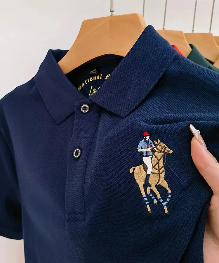 100% cotton high-end brand POLO exquisite embroidery fashion business T-shirt