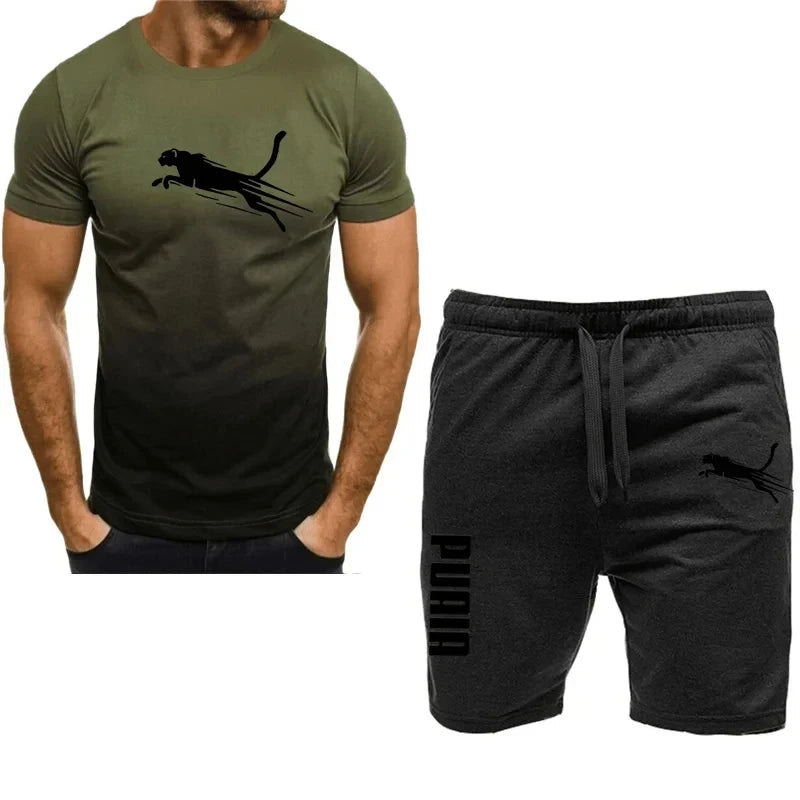 Men's Casual Sports Short sleeve suit, two-piece set