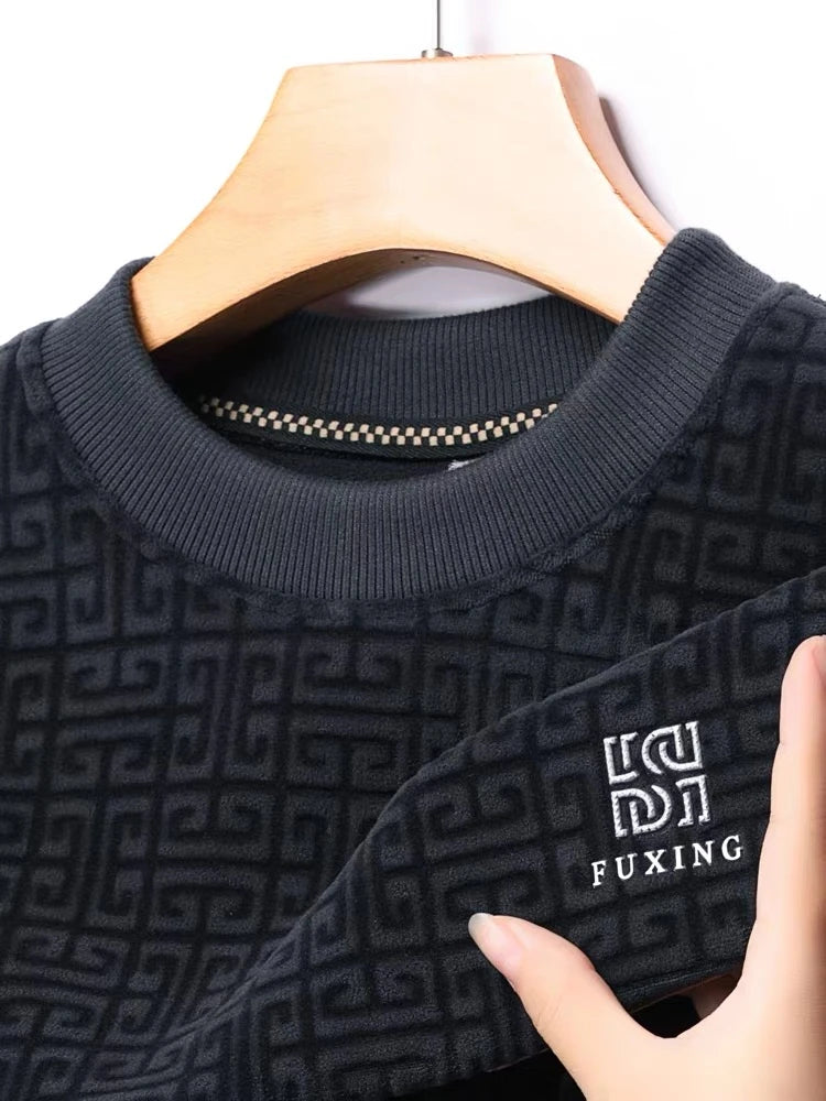 High end luxury brand fashion printed sweater men