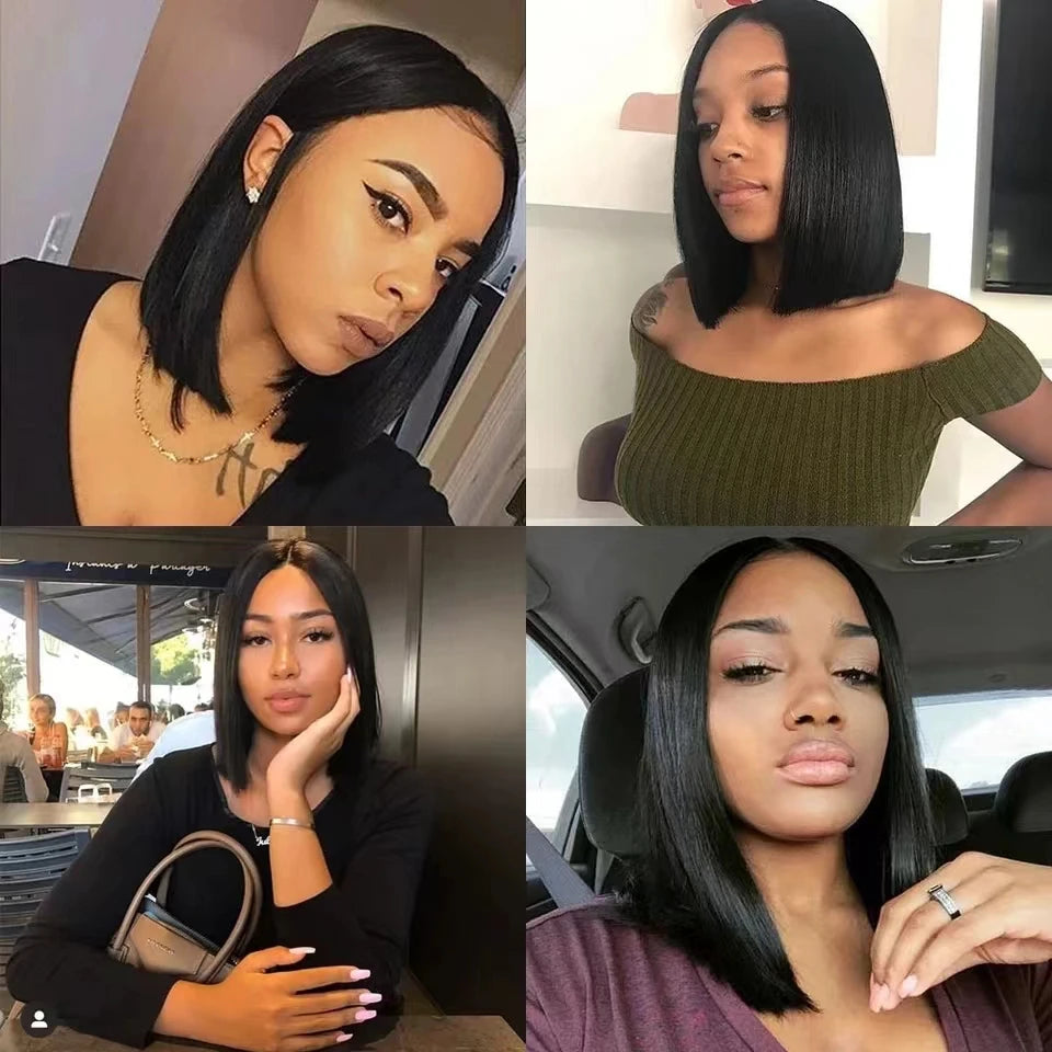 Bob Wig 13X4 Straight Transprent Lace Frontal Wigs For Women Human Hair 100% Unprocessed Brazilian Hair