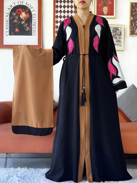 High Grade Fabric Chiffon Open Abaya Muslim Women Dress
