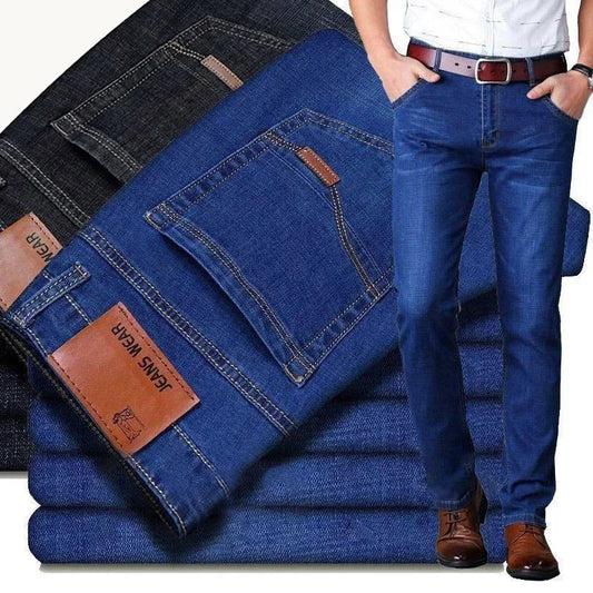 NEW Men's Fashion Business Jeans Classic Style Casual Stretch Slim Jeans