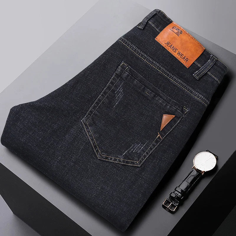 NEW Men's Fashion Business Jeans Classic Style Casual Stretch Slim Jeans