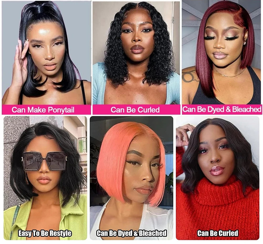 Bob Wig 13X4 Straight Transprent Lace Frontal Wigs For Women Human Hair 100% Unprocessed Brazilian Hair