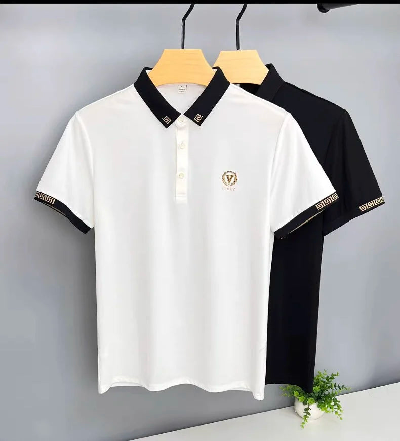 Short Sleeve POLO Shirt High Quality lapel  T-shirt