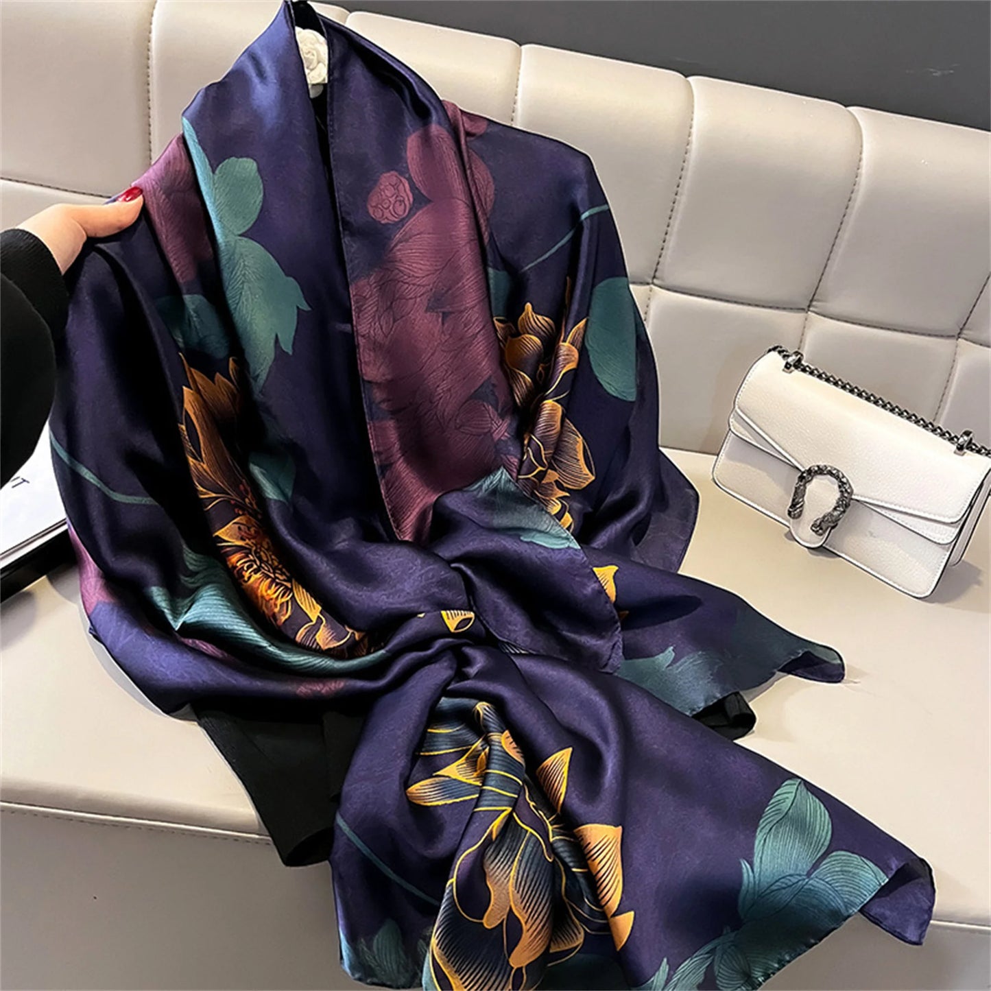 Women Fashion Print Silk Scarf Luxury Brand