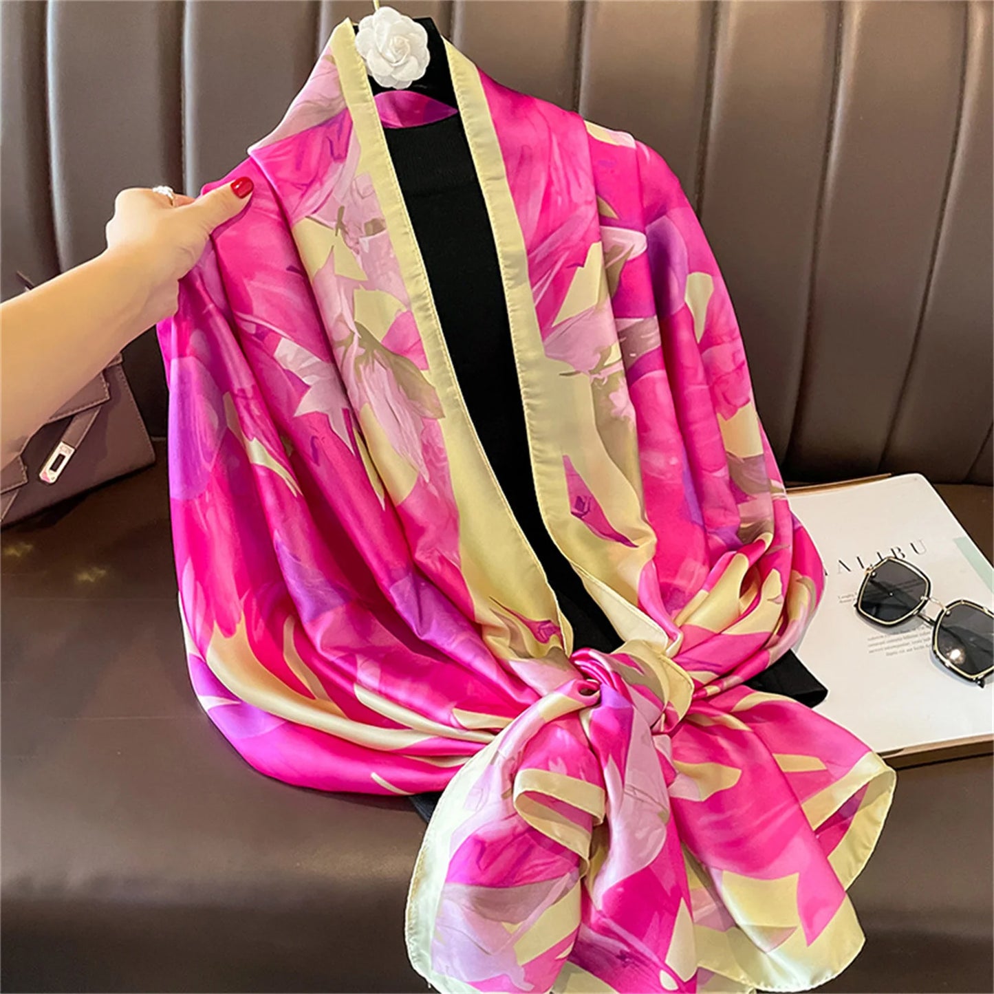 Women Fashion Print Silk Scarf Luxury Brand