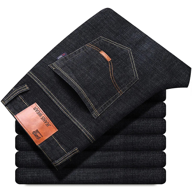 NEW Men's Fashion Business Jeans Classic Style Casual Stretch Slim Jeans