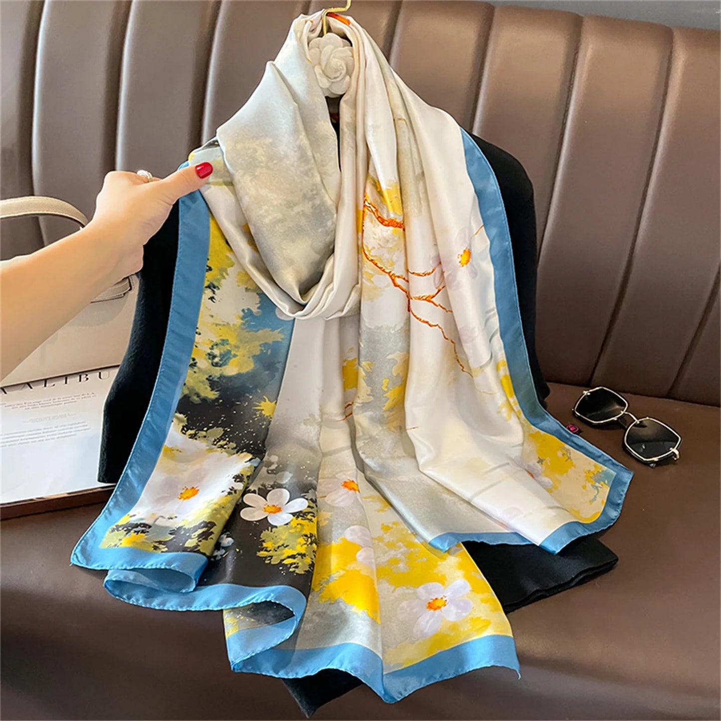 Women Fashion Print Silk Scarf Luxury Brand