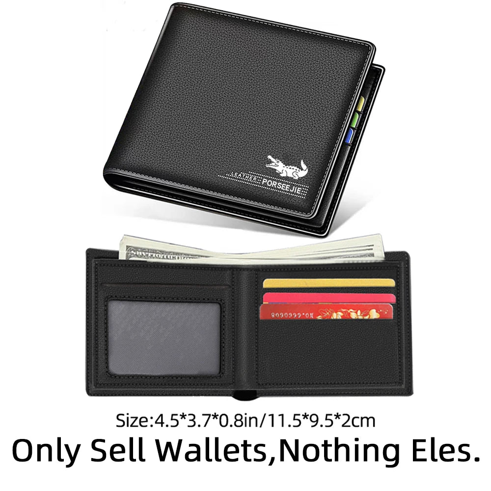 Men Wallet Leather Business Foldable Wallet