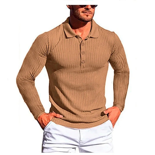 Men's Long Sleeve T-shirt POLO Slim Base Shirt Men