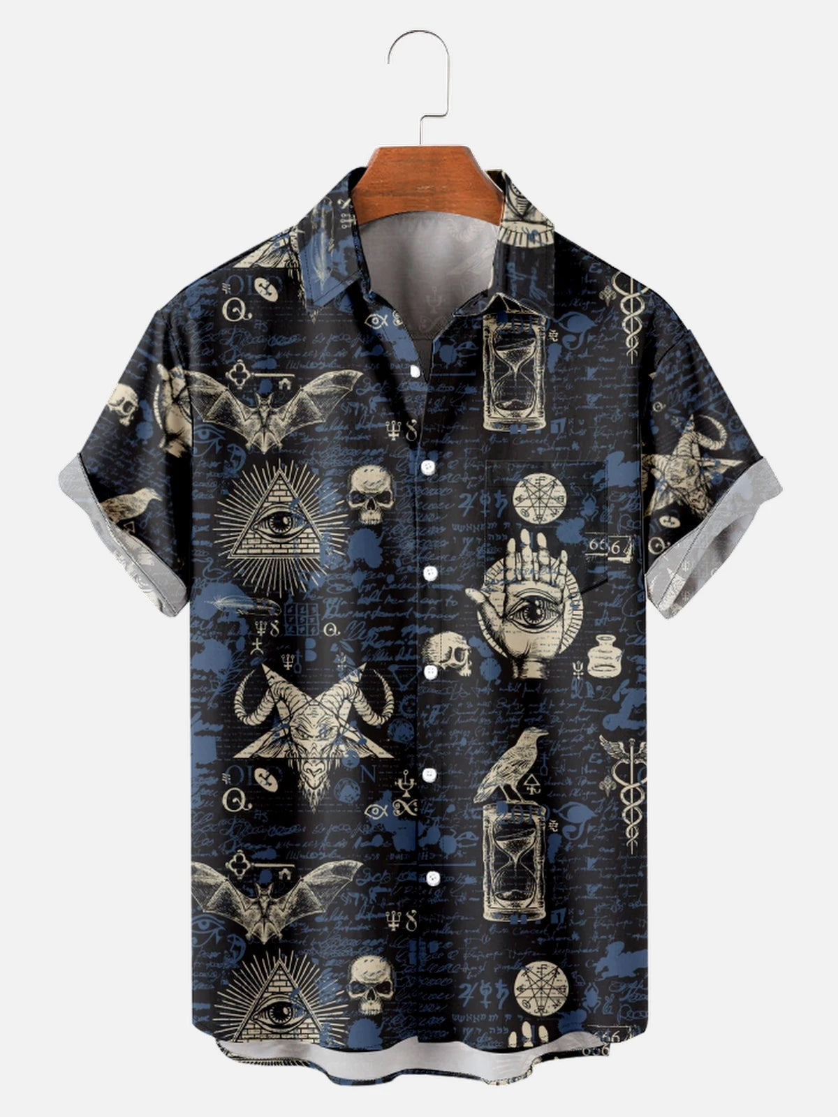 Hawaiian Shirts For Men's Skull Summer Casual Short Sleeve