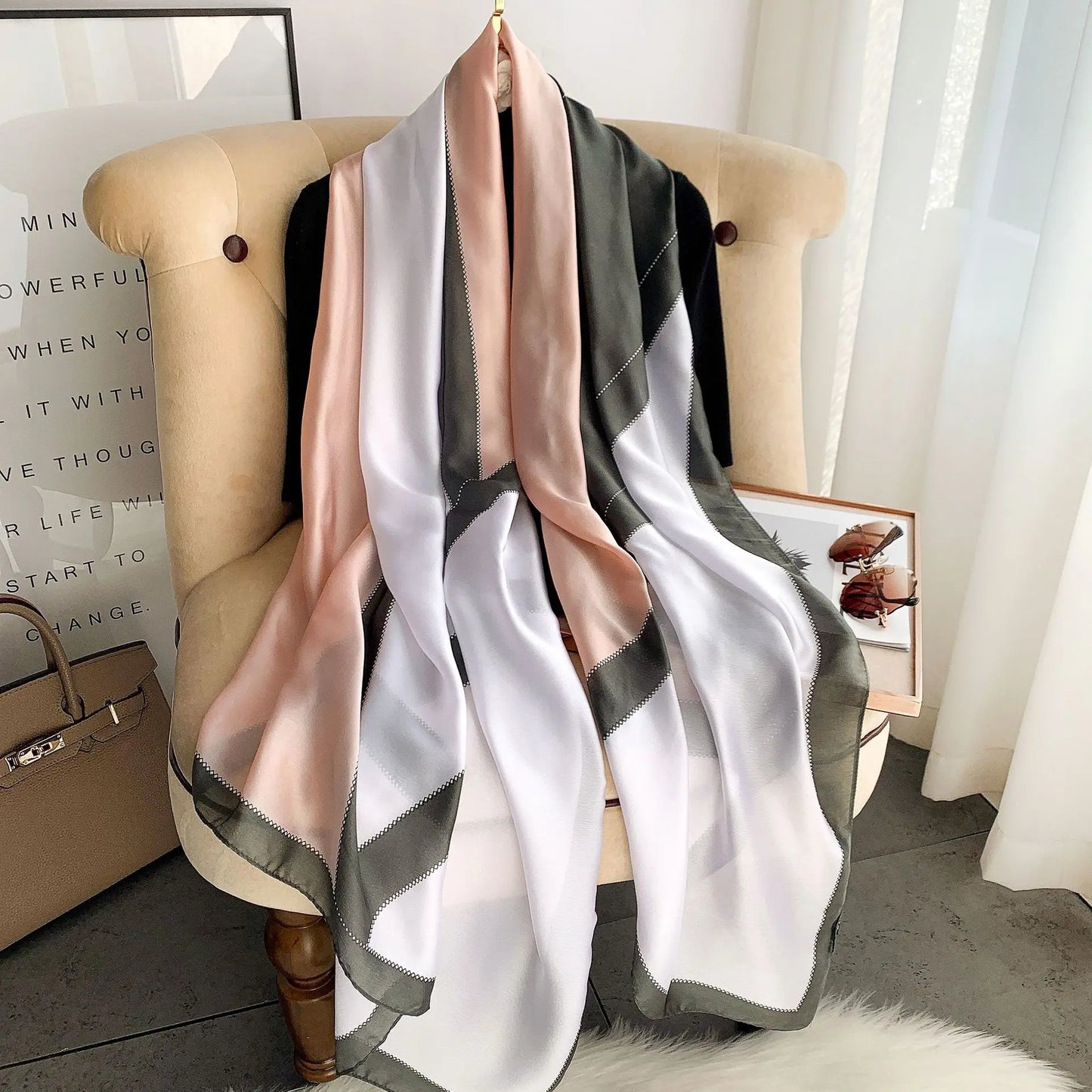 Women Fashion Print Silk Scarf Luxury Brand