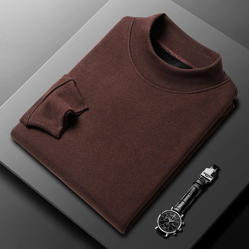 New Long-sleeved Men's Half Turtleneck Pullover